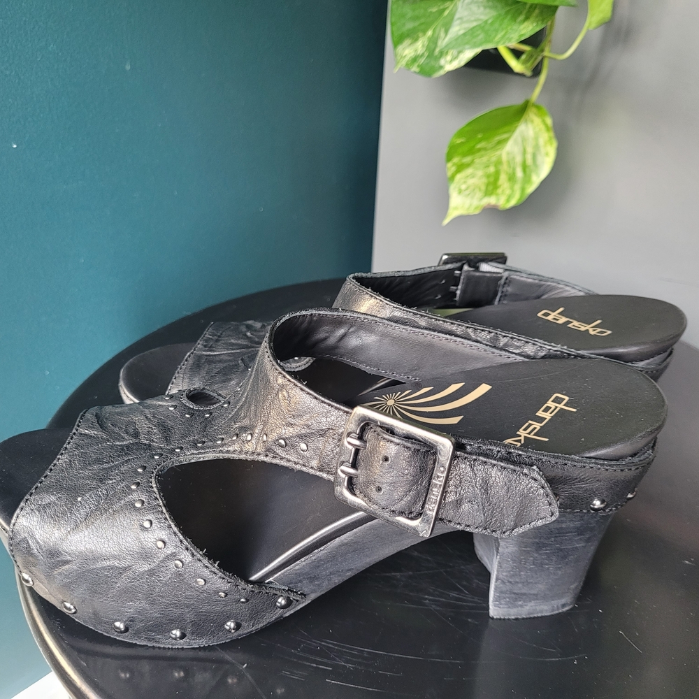 Dansko Black Studded Leather Clogs - Picture 6 of 6